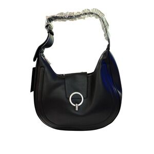 French Connection Charm Smooth Ring Closure Hobo – Black